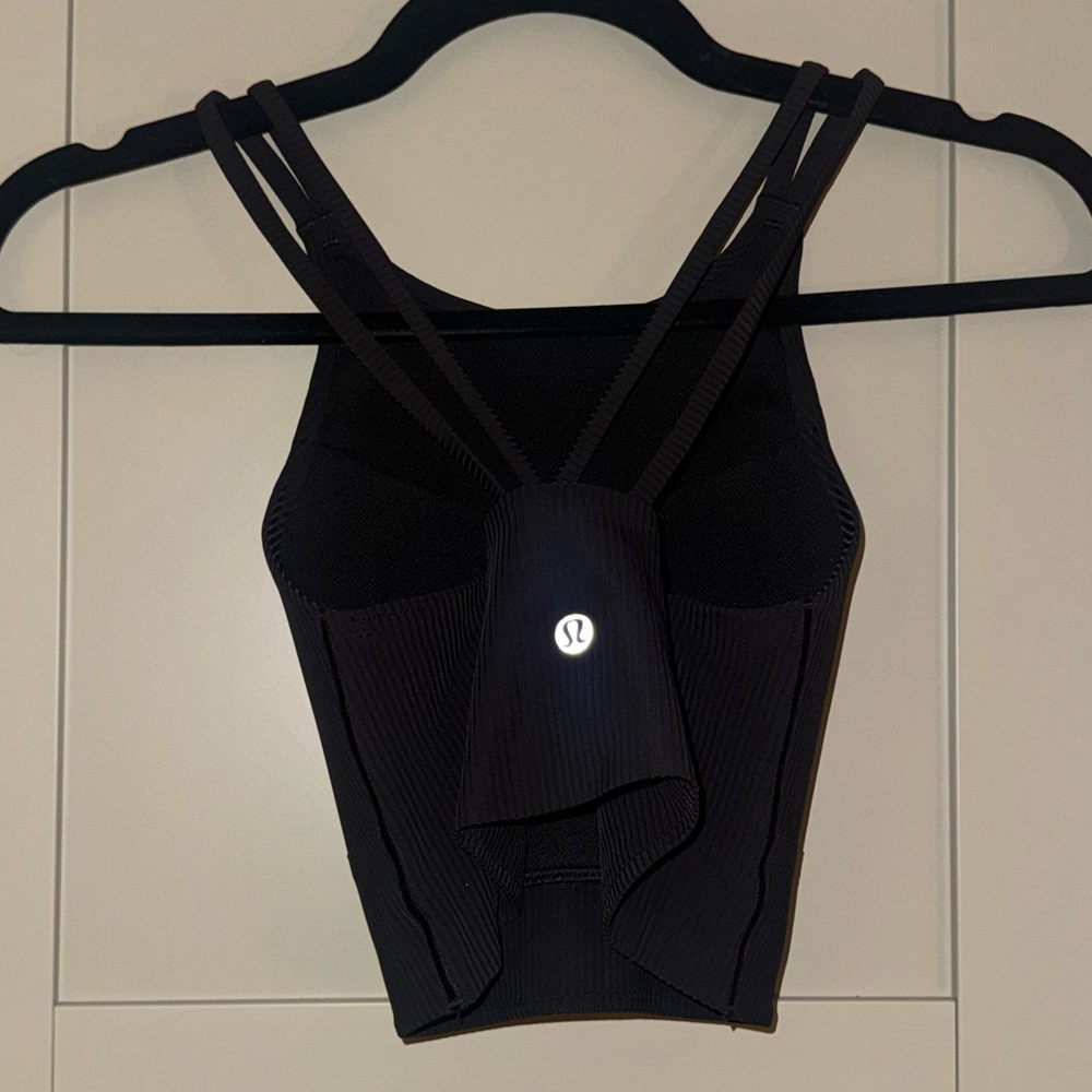 lululemon athletica Black Ribbed Halter Strappy Top